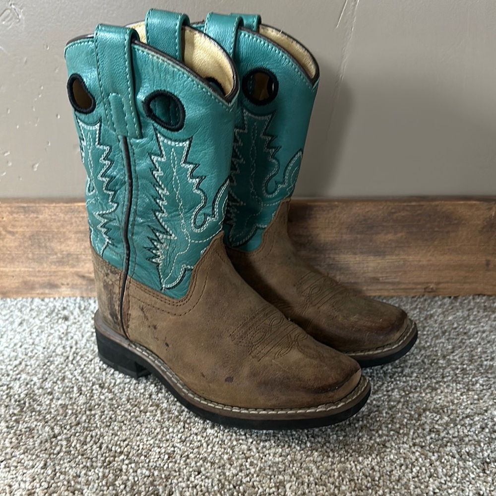 Teal and Brown Western Boots
